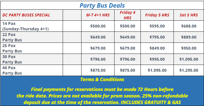 Party Bus Deals